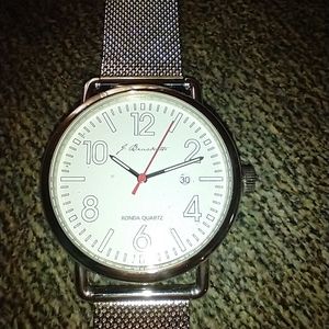 J Brackett Camden White Mesh Watch